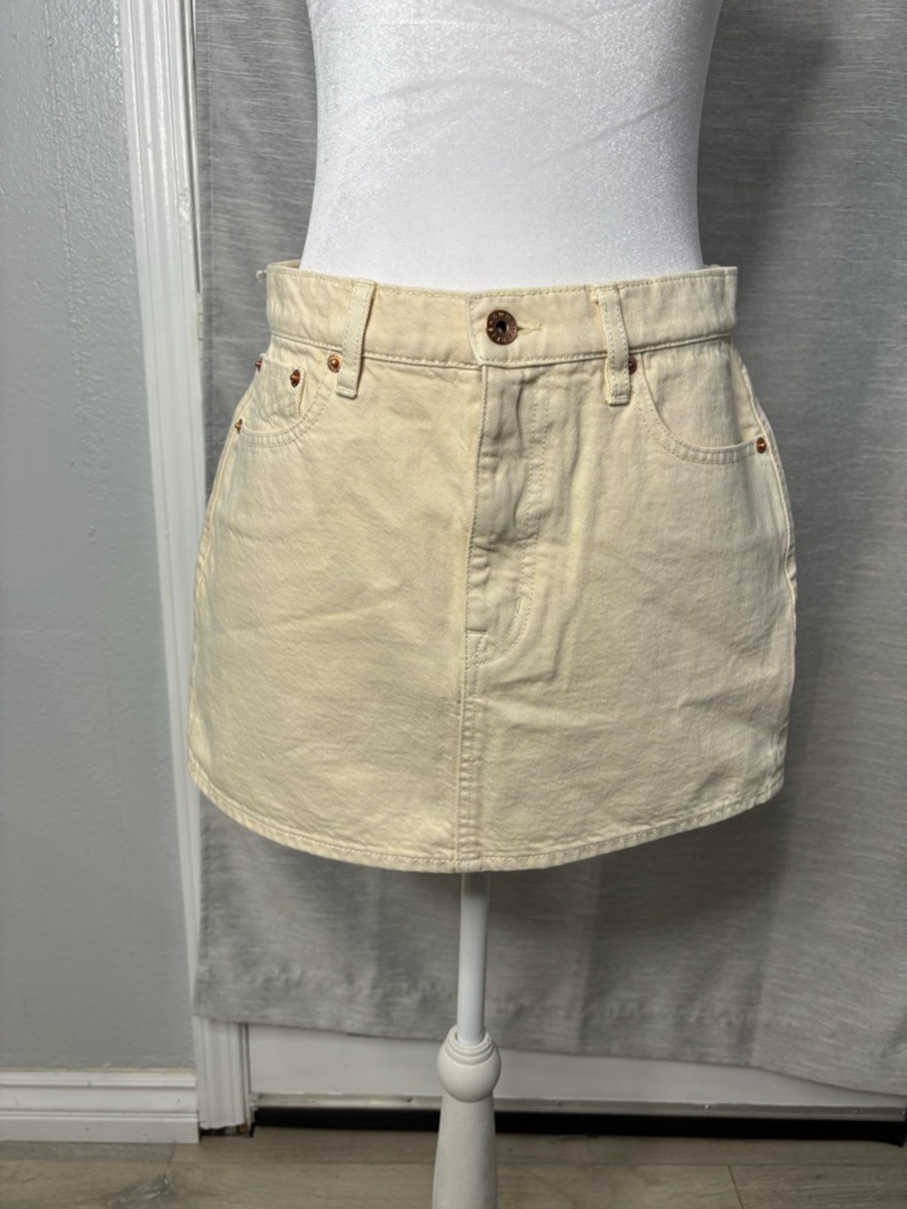 Publish Cream Denim Mini Skirt